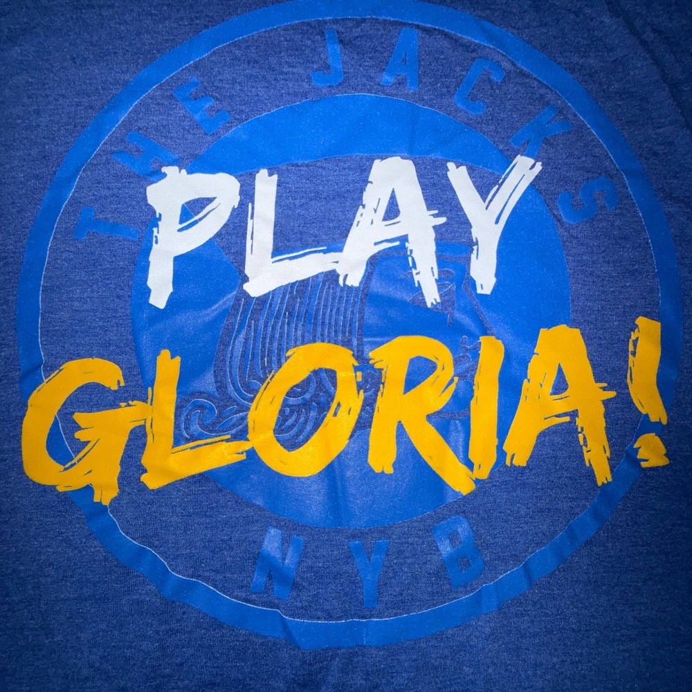 The Jacks NYB Play Gloria 2019 St Louis Hockey Rally Shirt Mens S Blue - Picture 6 of 8